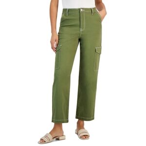 GoGo Jeans Juniors' High Rise Wide-Leg Cargo Jeans - Olive